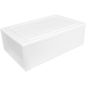 Space-saving Plastic Storage Box Clothes Drawer Organizer Drawer Clothing Organizer Storage Containers Cube Bins (White)