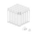 20ml Clear Glass Vials with Screw Caps and Plastic Stoppers, Small Liquid Sample Vial, Leak-Proof Vial, 25PCS(White Cap)