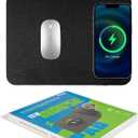 Fast Wireless Charging Mouse Pad 15W, Office Desk Pad with Ultra-Smooth Surface Non-Slip Rubber Base, Waterproof Mousepad for Computers/Office/Work/Home/Pad for iPhone Samsung (Black)