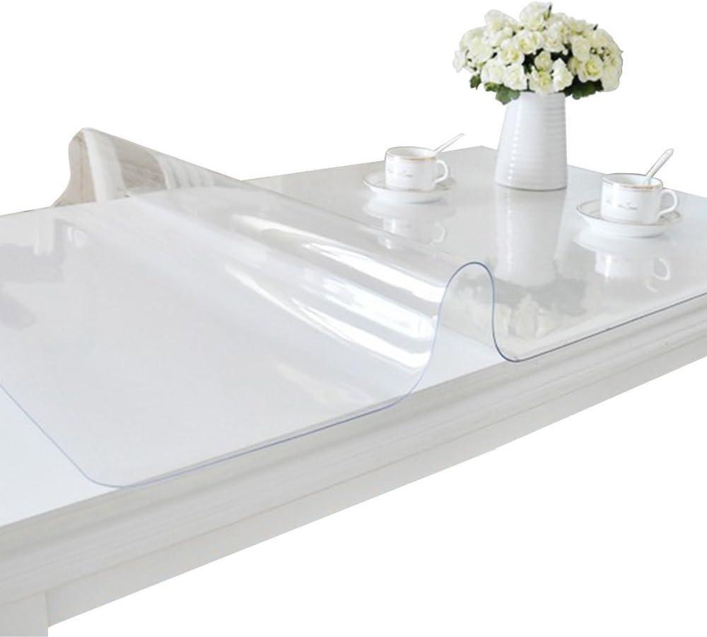 ETECHMART Clear Plastic Table Cover Protector Rectangle 40 x 72'', Thick Waterproof Transparent Table Protector for Dining Table, Non-Slip Heat Resistant Clear Desk Mat for Kitchen Office Desktop