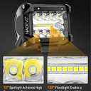 NAOEVO 4 Inch LED Pod Lights, 360W 36,000LM LED Fog/Driving/Off Road Lights with Spot Flood Combo, Cube Pods for Truck Boat ATV UTV Pickup, 6 Pcs (White)