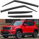 Window Visors Rain Guards Shield for Jeep Renegade 2015-2024, Out-Channel Window Vent Wind Deflectors Visors Shades for 15-24 Renegade