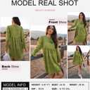 Dokotoo Womens 2025 Boho Dress Tassel V Neck Long Sleeve A Line Casual Hollow Out Lace Ruffle Party Dresses (M)