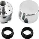 Silver Aluminum Smooth Valve Cover & Breather Combo with 2 Grommets Compatible with SBC BBC SBF For 1-1/4" Hole-2PC