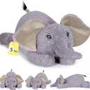 PEACH CAT 25.6 inch 5 lbs Elephant Weighted Stuffed Animals Realistic Elephant Plush Large Plushies Toys Body Pillow Gifts for Kids Adults