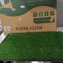 LOOBANI Large Dog Grass Pad with Tray - 35x23in Dog Litter Box with 2 Artificial Grass Patch + 2 Washable Pee Pads - Quickly Absorbency Indoor Outdoor Potty for Patio Balcony Apartment Use