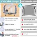 BAGSFY Upgraded Clear View Walker Tray for Seniors Universal Folding Walker Table with Cup Holder & Side Pocket | Hard Top Lightweight Walker Accessory, Tool-Free Installation, Fits Most Walkers