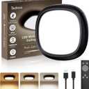 Motion Sensor Rechargeable Ceiling Light with Remote, 12000mAh Wireless Shower Lights for Inside Shower, Battery Operated Closet Light Sensored LED Overhead Lighting No Wiring for Hallway Garage (Black)