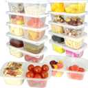 Snack Pack Containers 20pcs, Upgrade 6.8oz Lunchable Snack Containers with Lids, Reusable Condiment Containers, Meal Prep Grab and Go