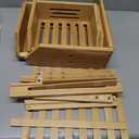 G.a HOMEFAVOR Large Bamboo Fruit Basket, 2-Tier Fruit Bowl for Kitchen Counter, Vegetable Storage Stand for Fruit Shop, 15 mm Thickness (Self-assembly)