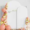 Wokceer Wedding Arch Backdrop Stand and Cover Set of 2 Metal Arch Stand with Arch Cover White 7.2FT, 6FT for Birthday Party Wedding Ceremony Bridal Baby Shower Event Decor