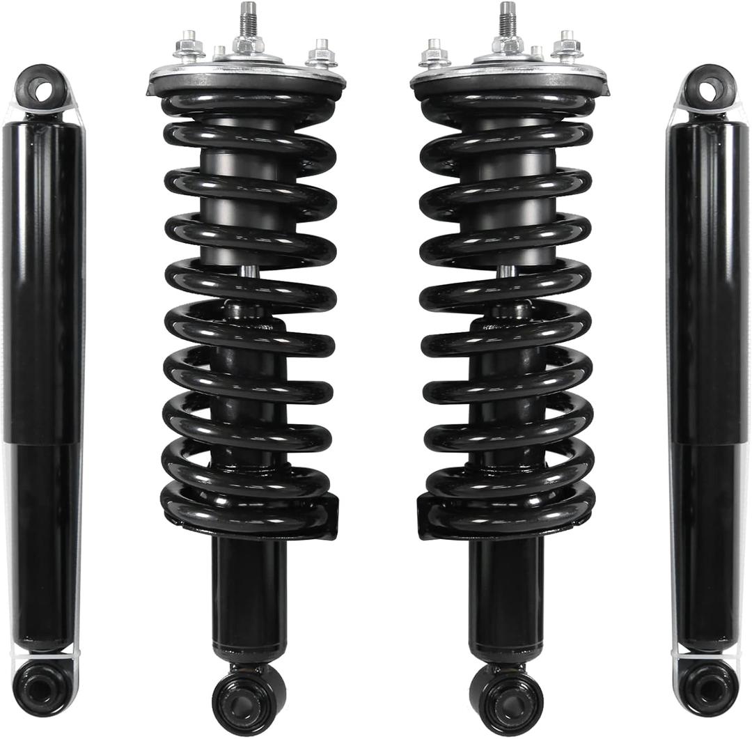 Front & Rear Struts Shock Absorbers Assemblies with Coil Springs Replacement for 2005-2018 Nissan Frontier 371102 345067 37273