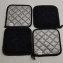 Pot Holders Cotton Made Machine Washable Heat Resistant Potholder, Pot Holder, Hot Pads, Trivet for Cooking and Baking (4, Black)