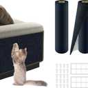 2Pack Total 78.7"x15.8" Cat Scratch Mat for Cat Couch Furniture and Wall Protector | Trimmable Self-Adhesive Carpet Climb Cat Scratcher for Covering Cat Tower and Replacement Pads (Blue)