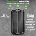 NutriChef 20"x10" Reversible Cast Iron Griddle Pan – Flat & Grill Sides, Pre-Seasoned, Oven Safe, Extra-Wide, PFOA & PFOS Free, for Gas, Electric, or Outdoor Cooking