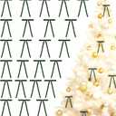 24 Pcs Velvet Christmas Wreath Bows 5 x 7 Inch Rustic Crafts Gift Bows for Christmas Tree Garland Home Wedding DecorDark Green