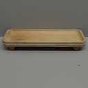 Dwellington Oval Wooden Decorative Tray, Farmhouse Style, Beaded Serving Tray for Living Room, Coffee Table (White Wash)