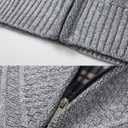 VtuAOL Men's Cardigan Sweaters Casual Full Zip Sweaters Knitted Cardigan with Pockets (Blue, L)