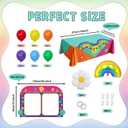 38 PCS Hippie Birthday Party Decorations, Hippie Groovy Bus Photo Booth Prop, Daisy Balloon and Tablecloth for 70s Theme Party Decorations (108 x 54 Inches)
