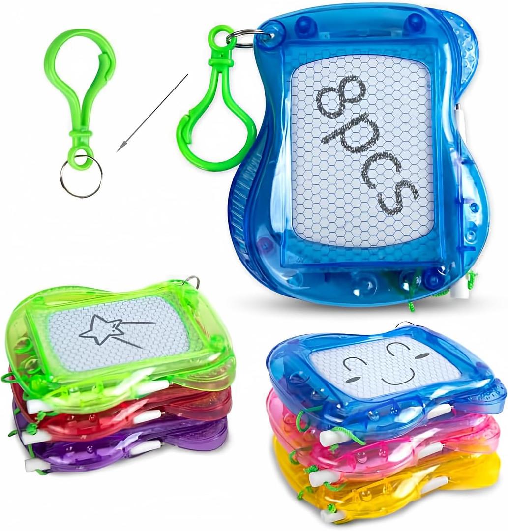 8 Mini Magnetic Drawing Board with Metal Keychain Party Favors for Kids Goodie Bag Stuffers Birthday Party Bag for Boys Girls