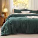 Bedsure King Comforter Set, Forest Green Soft Prewashed Bedding for All Seasons, 3 Pieces GentleSoft Bed Set, 1 Lightweight Comforter (104"x90") and 2 Pillowcases (20"x36")