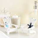 Juvale Set of 4 Mini Beach Chairs - Nautical Bathroom Accent & Beach Decor - Centerpiece for Coastal Decor - Dollhouse Accents & Ocean Wall Art - 3.75 x 3.75 x 4 in, Multicolor, Wood
