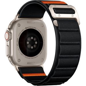 Compatible with Apple Watch Ultra Band Men Women, Wide Soft Stretchy Rugged Loop Sport Straps with G-Hook for iWatch 49mm(Ultra2),46mm(Series 10),45mm(9/8/7),44mm(SE2/SE/6/5/4),42mm(3/2/1) (Black)