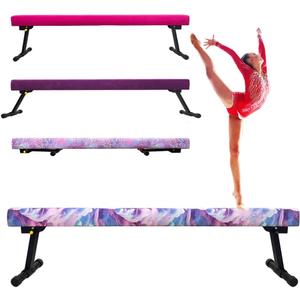 8FT Adjustable&Foldable Gymnastics Balance Beam,Home Gym Equipment,Easy Assembling and Storage,No Tool Require,for Kids Children Girls Training (CLOUDYPURPLE)