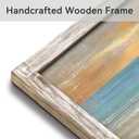Beach Wall Art for Living Room: Coastal Artwork Walls Framed Hand Painted Heavy Texture Pathway Painting on Seaside Picture Wooden Home(48x24)