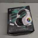 Ozeino Gaming Headset for PC, Ps4, Ps5, Xbox Headset with 7.1 Surround Sound Gaming Headphones with Noise Canceling Mic, LED Light Over Ear Headphones for Switch, Xbox Series X/S, Laptop, Mobile White