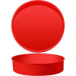 2 Pcs Silicone Cake Pan Round Baking Cake Molds Non-stick Quick Release Suitable for Cheesecake Puddings Party Favors(Red,10 Inches)