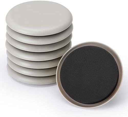 CO-Z Furniture Sliders - 8 Pack, 3 1/2" Reusable Furniture Sliders for Carpet, Heavy-Duty Furniture Gliders Movers for Hardwood Floors, Plastic Moving Pads for Heavy Furniture, Floor Protectors Beige