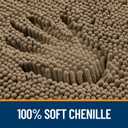OLANLY Toilet Rugs U-Shaped 24x20, Extra Soft Absorbent Chenille Contour Bathroom Rugs for Toilet, Dry Quickly, Machine Washable, Non-Slip Bath Mat, Tan