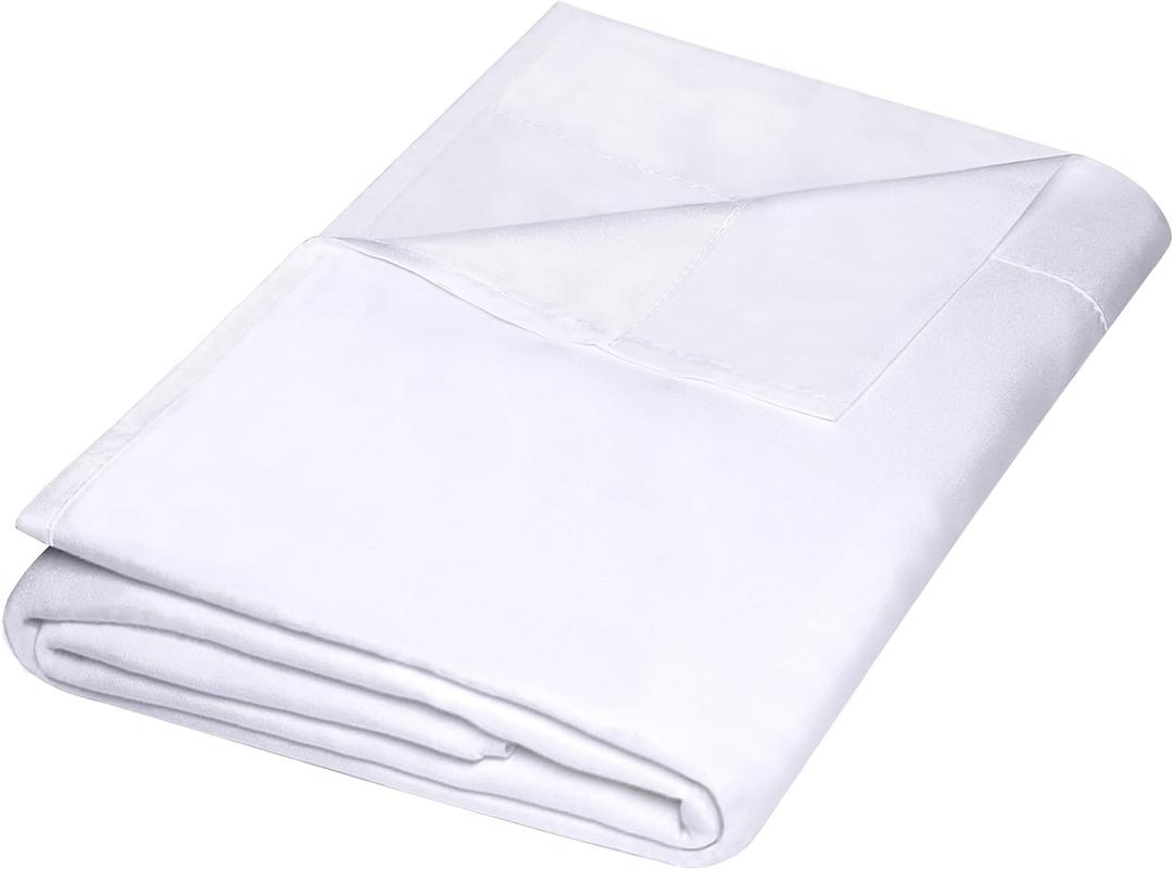 Zpecc King Flat Sheet Only 1 Pack, Durable White Top Bed Sheets Hypoallergenic Soft Brushed Microfiber Color-Coded Hem Threads, 105"x102"