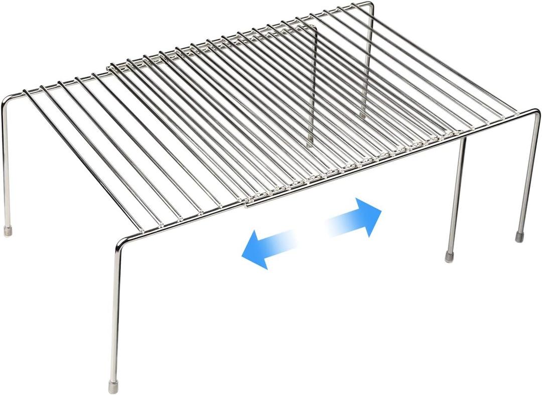 Tomorotec Space-Saving Stainless Steel Storage Rack, 12.8-22.8 in, Silver, Easy to Install, Versatile Design
