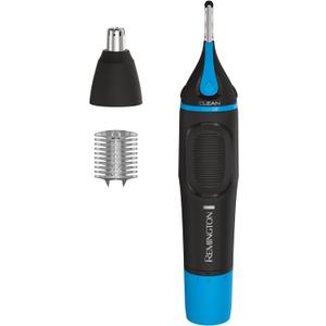 Remington Nose, Ear & Eyebrow Trimmer Dual Edge Precision Blades, CLEANBoost Easy-Clean System, Waterproof Wet/Dry Groomer, Rotary + Detail Heads, Eyebrow Comb Included