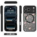 MZELQ Magnetic Case for iPhone 17 Pro Max 6.9 in, Pink Butterfly Flower