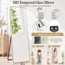 57x20" Full Length Mirror Floor Stand,Over the Door,Wall Mounted Silver