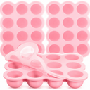 Potchen 3 Pcs Baby Food Storage Container 12 Cup Silicone Baby Food Freezer Tray with Lid Stackable Reusable Silicone Freezer Tray for Vegetable Fruit Puree and Breast Milk