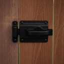 National Hardware N101-576 Swinging Door Latch Heavy Duty Steel with WeatherGuard Protection Black Finish for Shed Barn Gate Interior Exterior Use Automatic Locking