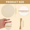 WOPPLXY 200 Pcs Round Wood Tag, 3 Inch Wood Circles for Crafts, Unfinished Wooden Circles with Hole, Blank Round Wood Circles Natural Wood Slices for DIY Craft Ornament Hanging Tag Supplies