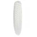 Deep Wave Ponytail Extension for Women 24 Inch White Curly Wavy Ponytail Hair Extensions Drawstring with Clips Short Synthetic Hairpiece for Daily and Party