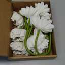 10Pcs White Poppies Flowers Artificial 12.9In Fake Poppies Anemone PU Flower Stem for Wedding Floral Arrangement Home Table Vase Decoration