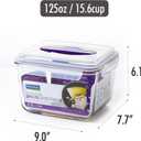 GLASSLOCK 125 Oz Glass Food Storage set of 2 Large Capacity, Airtight & Leak-Proof, BPA Free Lid with Carry Handle, Microwave, Dishwasher, Fridge & Freezer Safe, Marinating, Sauce, Fruit Storage