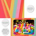 3 x Animated Greeting Card with dynamic pic inside, 6.1 * 4.8in Individual Handmade Happy Birthday Greeting Card, Full-color Rainbow style,with Envelope & Printed Message Inside