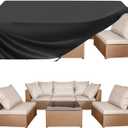 BALEINE Patio Furniture Covers, Outdoor Furniture Covers Waterproof, Heavy Duty Oxford Patio Table Cover for Outdoor Table, Chair, Sofa, Desk (Black, 138"L x 86"W x 32"H)