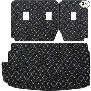 TTX LIGHTING Cargo Liner and Rear Backrest Mat for 2018-2023 Chevy Traverse - Custom Fit PU Leather Cargo Liner and Rear Backrest Protector - All Weather Waterproof Cargo Mats