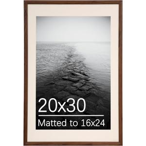 20x30 Solid Oak Wood Picture Frame with 16x24 Mat Opening