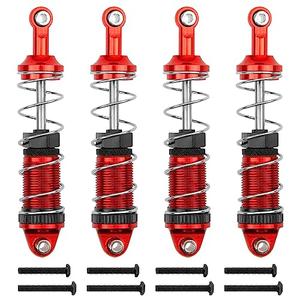 Vgoohobby Full Metal Shock Absorber Damper Compatible with MN Model MN128 MN86 MN86K MN86KS G500 1/12 RC Crawler Car (Red)