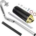 Exhaust Muffler Silencer Pipe Assembly Compatible for 50cc 90cc 110cc 125cc Taotao DB10 DB14 SSR110 SSR125 CRF50 CRF70 XR50 Apollo Coolster Dirt Pit Bike (Gold)